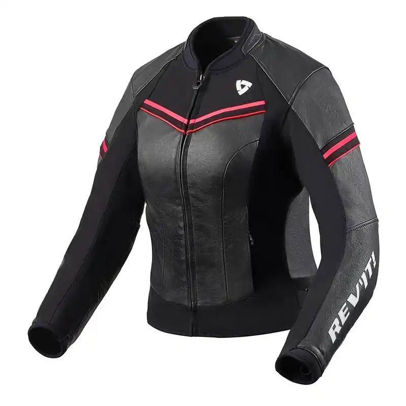 Giacca Pelle Donna Rev'It Median nero rosa-EU-34 Promo Stagionale