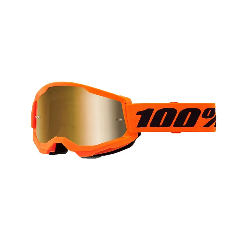 Maschera 100% Strata 2 Neon arancio specchiato oro- Prezzo Basso