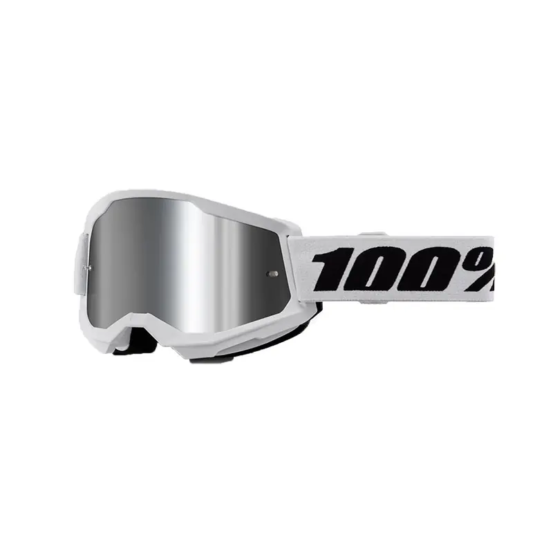 Spedizione Gratuita Maschera 100% Strata 2 Bianco specchiato argento-
