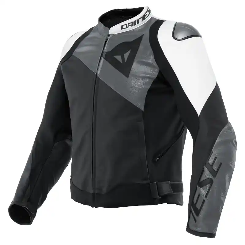 Promozione Esclusiva Giacca Pelle Dainese Sportiva antracite bianco-44