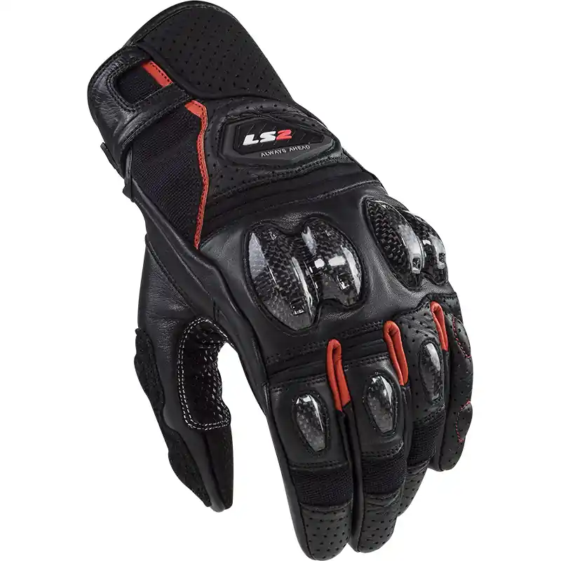 Guanti Pelle LS2 Spark 2 nero rosso-XL Promozione Esclusiva