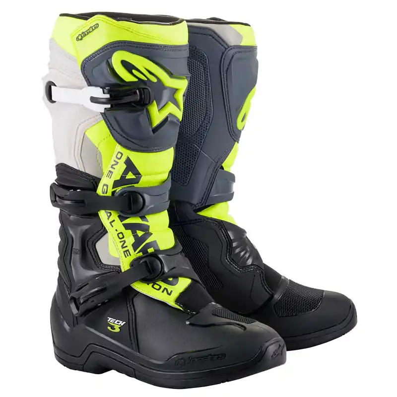 Stivali Alpinestars Tech 3 grigio giallo fluo-8 Esclusivo