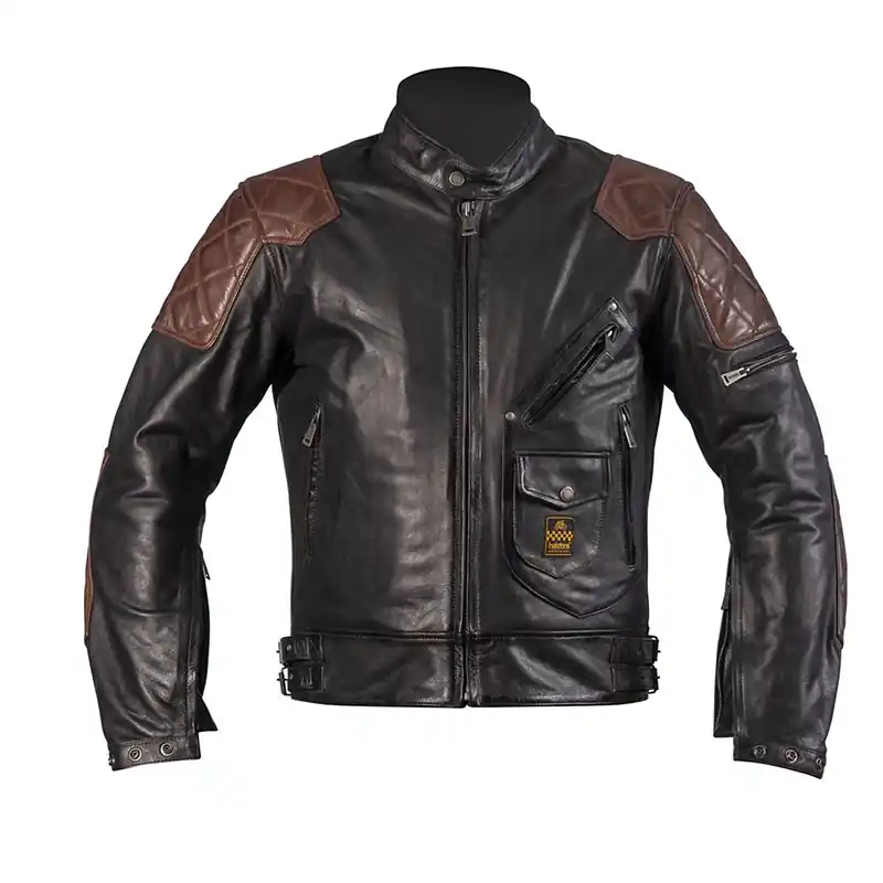 Giacca Pelle Helstons Chuck nero camel-S Super Prezzo