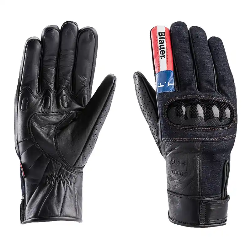 Sconto Guanti Pelle Blauer Combo Carbon Denim USA-XS