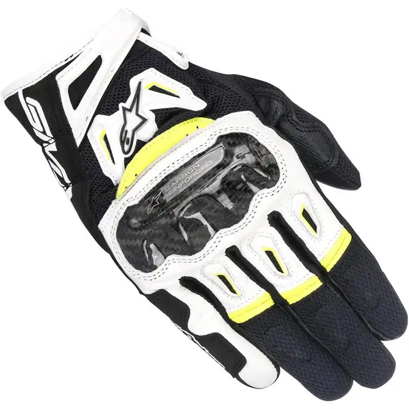 ALPINESTARS SMX-2 AIR CARBON V2 NERO/BIANCO/GIALLO FLUO-S Consegna Rapida