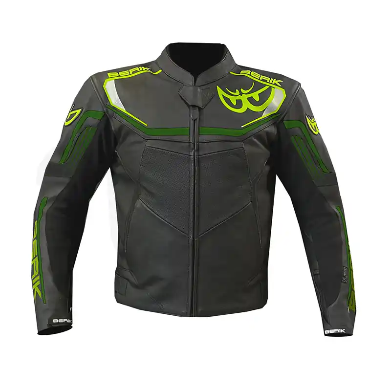 Professionale Giacca Pelle Berik LJ 9063 verde militare giallo-
