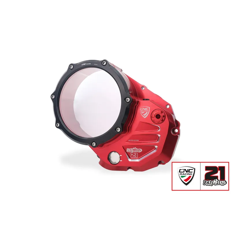 Promozione Esclusiva Cnc Racing Carter Trasparente Per Frizioni A Olio Ducati - Troy Bayliss Limited Edition-