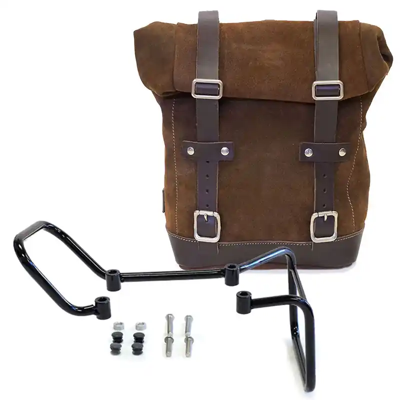 Unit Garage Borsa Cuoio+Telaio Husqvarna 401 marrone- Reso Gratuito
