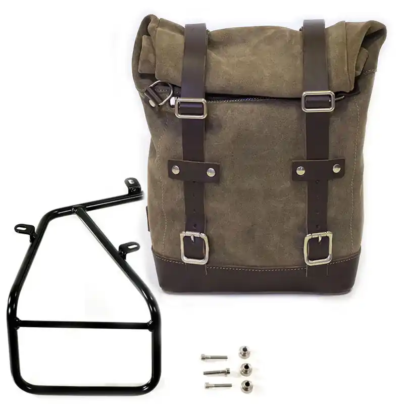 Unit Garage Borsa Laterale In Crosta Di Cuoio + Telaio Bmw R Nine-t Grigio- Solo Oggi