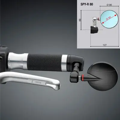 Spedizione Espresso Specchio Rizoma Spy-R 80 Nero-