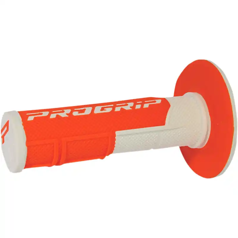 Manopole Progrip 801 DD Closed End bianco arancio fluo- Soddisfatti O Rimborsati