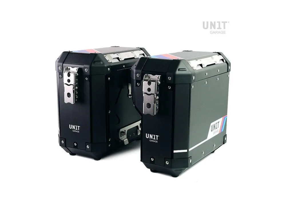 Spedizione Espresso ADESIVI PROTEZIONE MOTORSPORT BORSE ATLAS ALLUMINIO AL1 (40L+34L) UNIT GARAGE-