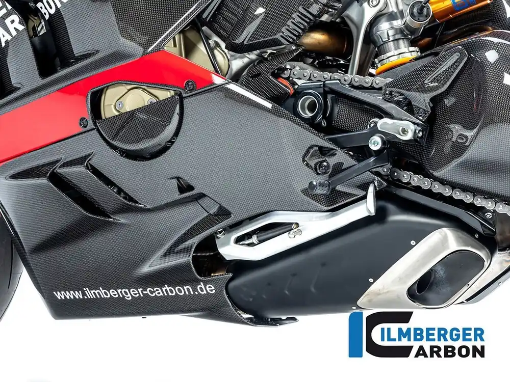 VASCA INFERIORE SINISTRA CARBONIO LUCIDO ILMBERGER DUCATI PANIGALE V4 / S 2022-2024- Compra Adesso