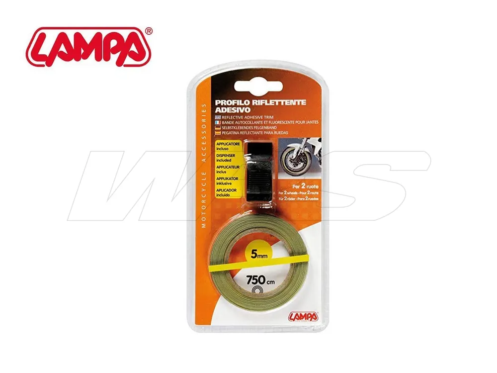 RIFLETTENTE ADESIVO RUOTE BLU LAMPA 5MM 750CM UNIVERSALE PER MOTO- Solo Oggi