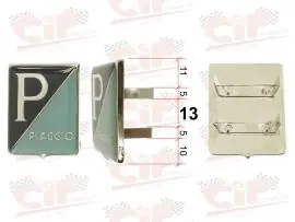 SCUDETTO - STEMMA RESINATO IN METALLO "PIAGGIO" - INTERASSE STRETTO - PIAGGIO VESPA 150 (1957-1959) - GS - CIF - 5746-M Offerta Limitata