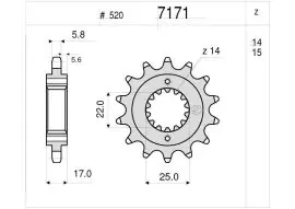 Pignone OgniBene Passo 520 Z 14 Denti - 36.7171.014 Promo Stagionale