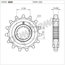 Pignone OgniBene Passo 530 Z 18 Denti - 36.2025.018 Pagamento Sicuro