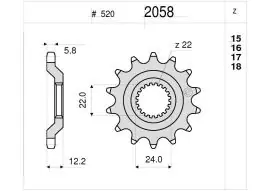 Pignone OgniBene Passo 520 Z 15 Denti - 36.2058.015 Direttamente Dal Produttore