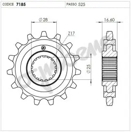 Subito Disponibile Pignone OgniBene Passo 525 Z 16 Denti - 36.7185.016