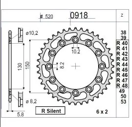 Consegna Rapida CORONA ACCIAIO # 520 Z 42 PROF. HONDA 650 - 360918042