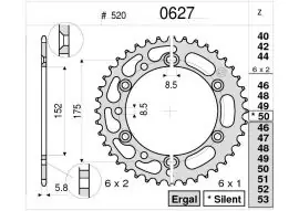 Corona Trasmissione in Acciaio OgniBene Passo 520 Z 50 Denti - 360627050 Economico