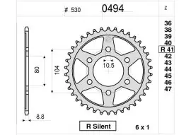 Corona Trasmissione in Acciaio OgniBene Passo 530 Z 38 Denti - 360494038 Prezzo Basso