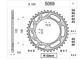 Acquista Ora Corona Trasmissione in Acciaio OgniBene Passo 530 Z 43 Denti - 36.5069.043