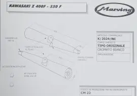 Coppia marmitte Marving per Kawasaki Z400F / Z550GP / Z550F tipo originale, cromate - K/2024/NC Saldi