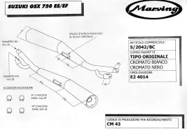 Coppia marmitte Marving per Suzuki GSX750 ES/EF tipo originali - S/2042/BC Occasione Imperdibile