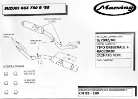 Più Venduto Coppia marmitte Marving per Suzuki GSX750 R (1988) tipo originale + raccordi, cromato nero - S/2092/NC