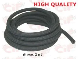 Esclusivo TUBO BENZINA-OLIO IN TRECCIA TESSILE Ø mm.3x7 - ALTA QUALITA' - classe DIN 73379 - (CONF.MT.3) - CIF 10117