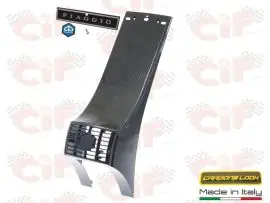 Esclusivo MASCHERINA COPRISTERZO ANTERIORE "CARBONE LOOK " COMPLETA DI TARGHETTA + SCUDETTO + VITE - CIF - 5874-CARB