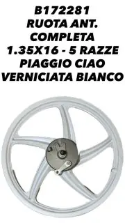 CERCHIO RUOTA ANTERIORE COMPLETA PIAGGIO CIAO 1.35X16 - 72281 Must-Have