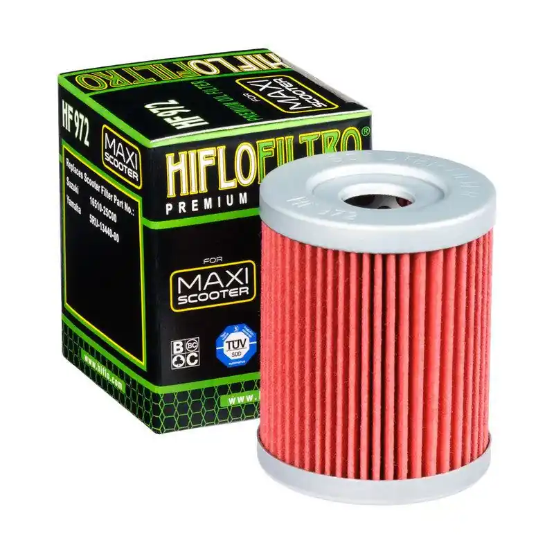 HIFLO Filtro olio HF972 SUZUKI BURGMAN 250/400 99-06, YAMAHA MAJESTY, XMAX 400 Quantità Limitata