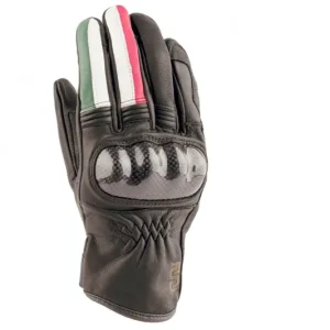 OJ Guanti in morbida pelle con protezione in carbonio e look tricolore Consegna Rapida
