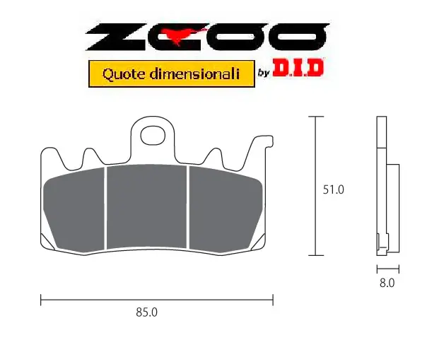 Pastiglie Freno ZCOO 45B00700 mescola EX (modulabile) per APRILIA 1 coppia per 1 disco Subito Disponibile