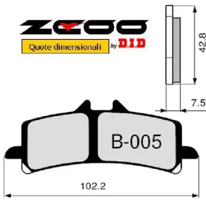 Pastiglie Freno Anteriori ZCOO B005 per Pinza Brembo M4 / M50 Aprilia, Ducati, Suzuki, pinza Brembo M4, 1 coppia per 1 disco Offerta Speciale