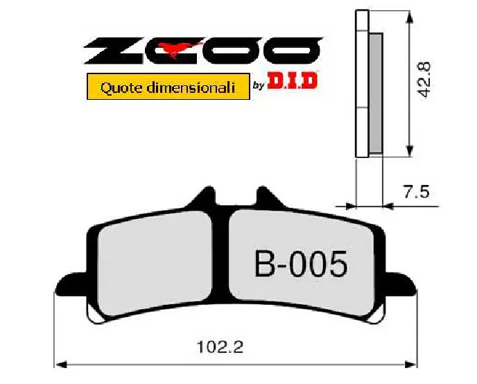 Pastiglie Freno Anteriori ZCOO B005 per Pinza Brembo M4 / M50 Aprilia, Ducati, Suzuki, pinza Brembo M4, 1 coppia per 1 disco Offerta Speciale