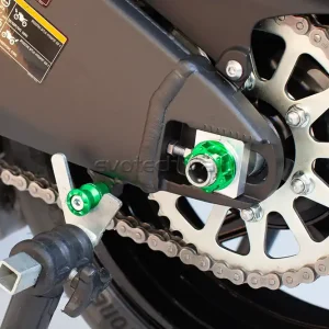 EVOTECH DADO RUOTA ANTERIORE POSTERIORE BMW YAMAHA KAWASAKI BENELLI VERDE Vendita Finale