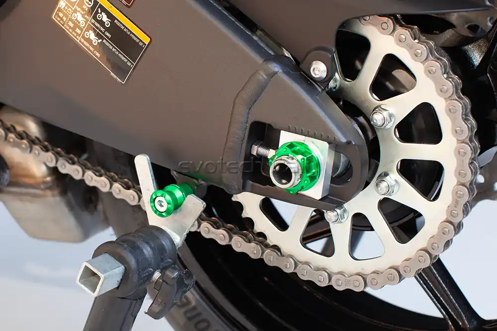 EVOTECH DADO RUOTA ANTERIORE POSTERIORE BMW YAMAHA KAWASAKI BENELLI VERDE Vendita Finale