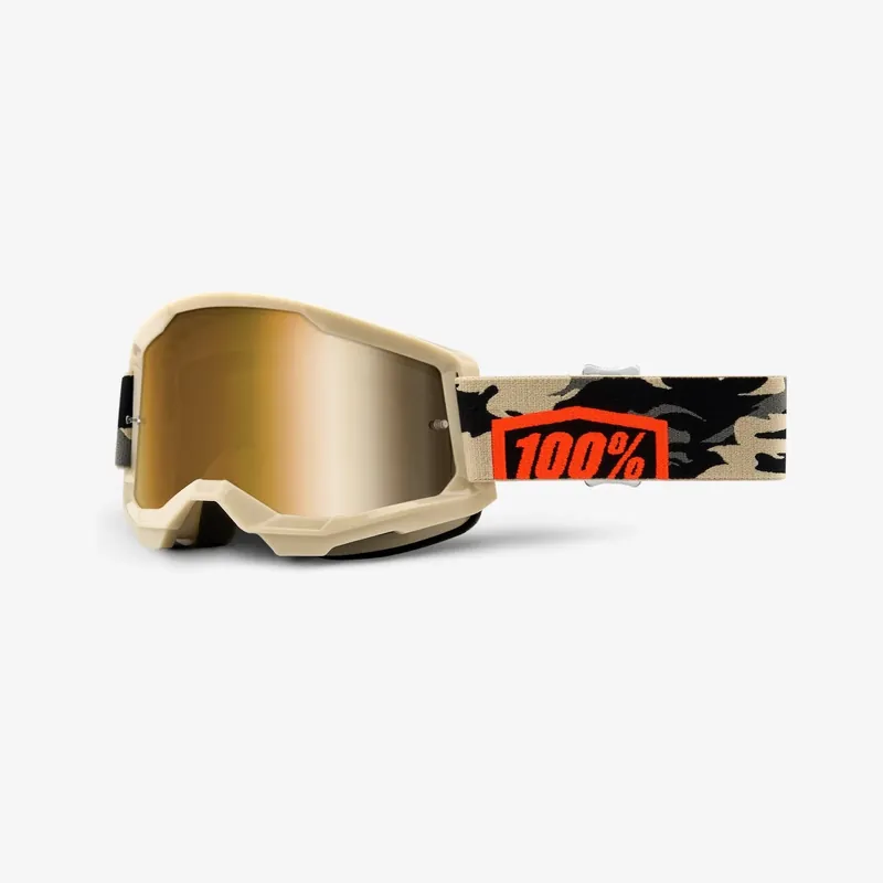 Pagamento Sicuro 100% Maschera STRATA 2 Kombat Moto Cross MTB lente specchiata oro