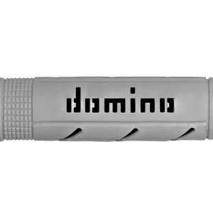 Bestseller DOMINO coppia manopole Road-Racing 120mm/125mm in gomma Grigio-Nero, terminale aperto