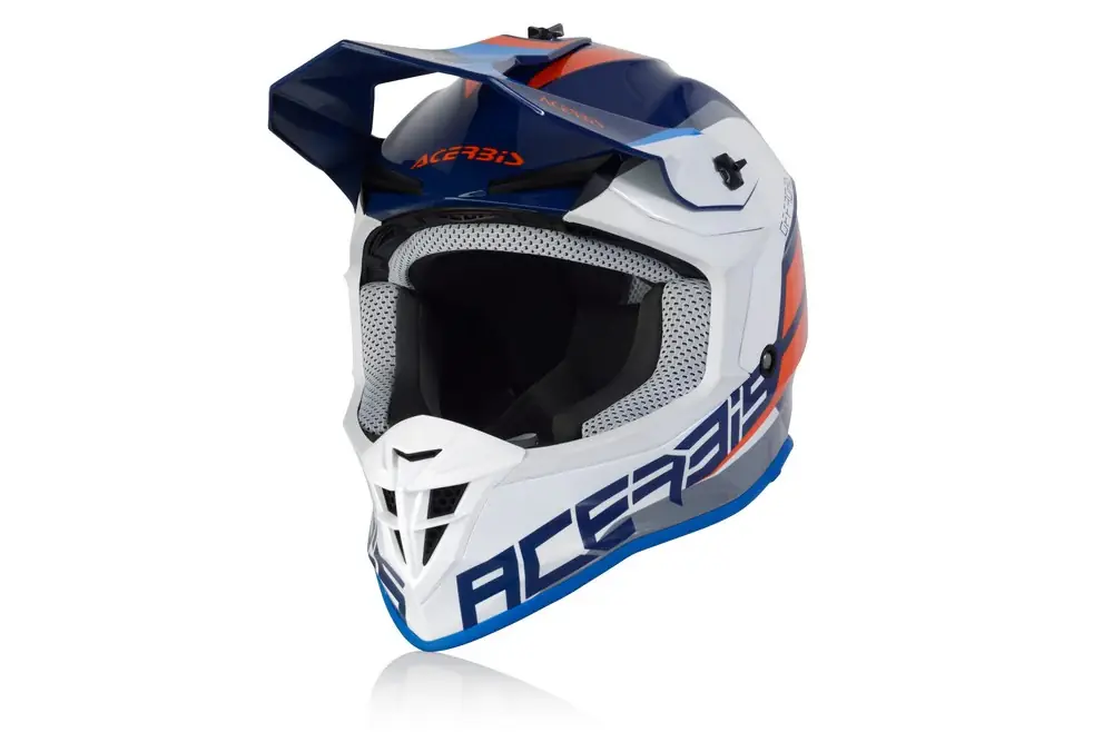 Quantità Limitata CASCO Cross / Enduro / Super Motard Acerbis LINEAR Blu/Bianco