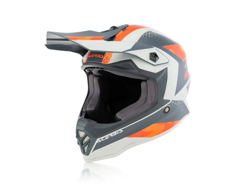 Offerta Limitata Casco Cross / Enduro Acerbis STEEL KID Arancione/Grigio/Bianco