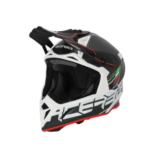 CASCO Cross / Enduro / Super Motard Acerbis STEEL CARBON 22-06 Nero/Rosso/Bianco Affare