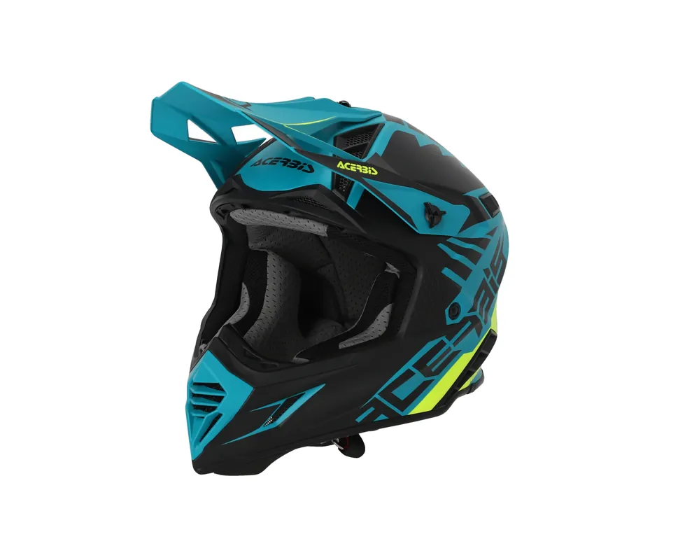 Affare CASCO Cross / Enduro / Super Motard Acerbis X-TRACK 22-06 Verde Acqua/Nero/Giallo Fluo