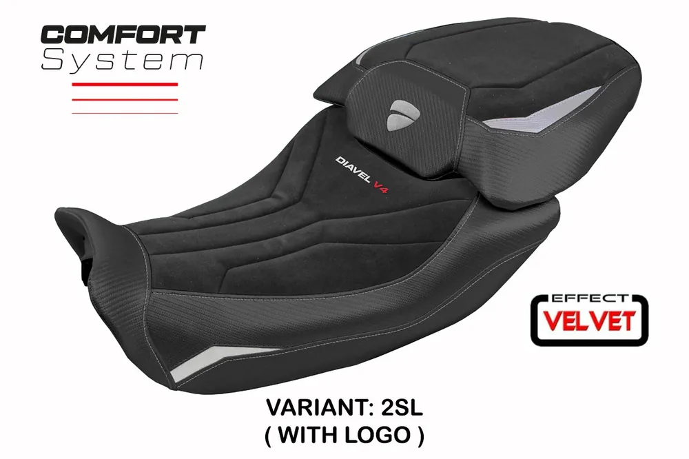 Rivestimento sella compatibile Ducati Diavel V4 (2023) modello Diablo Velvet Comfort System Non Perdere