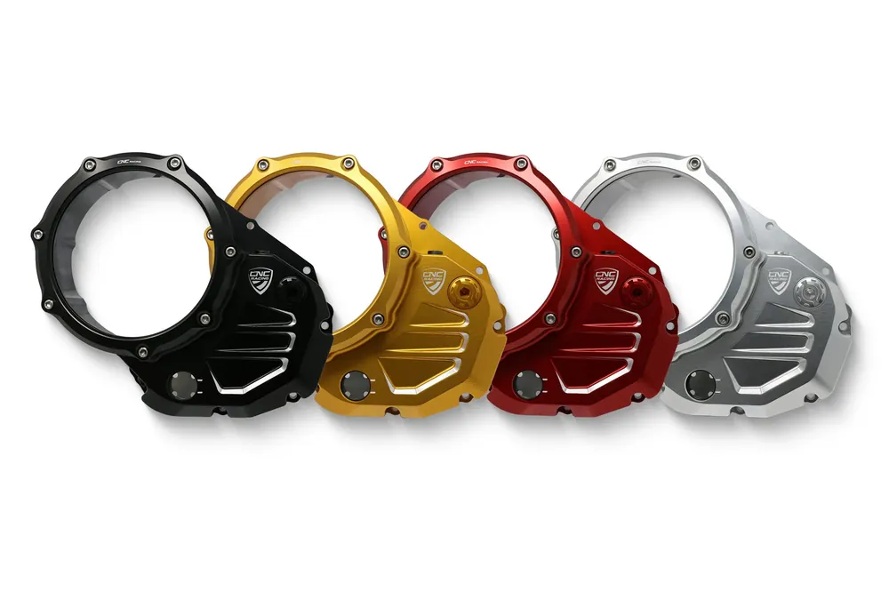 Consegna Rapida CNC RACING Carter trasparente per frizioni ad olio Ducati BICOLOR