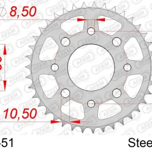 Corona AFAM 10201-51 in acciaio passo 428 HONDA CT 125 C F 1985 Non Perdere