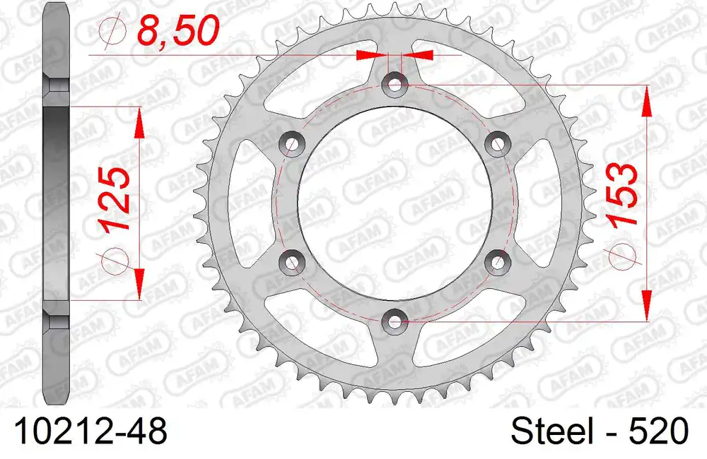Must-Have Corona AFAM 10212-48 in acciaio passo 520 HM-HONDA CRE F 250 R 2010